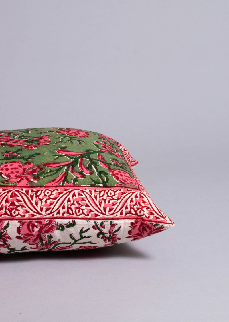 Bloom in the Forest Hand Block Printed Cushion Cover
