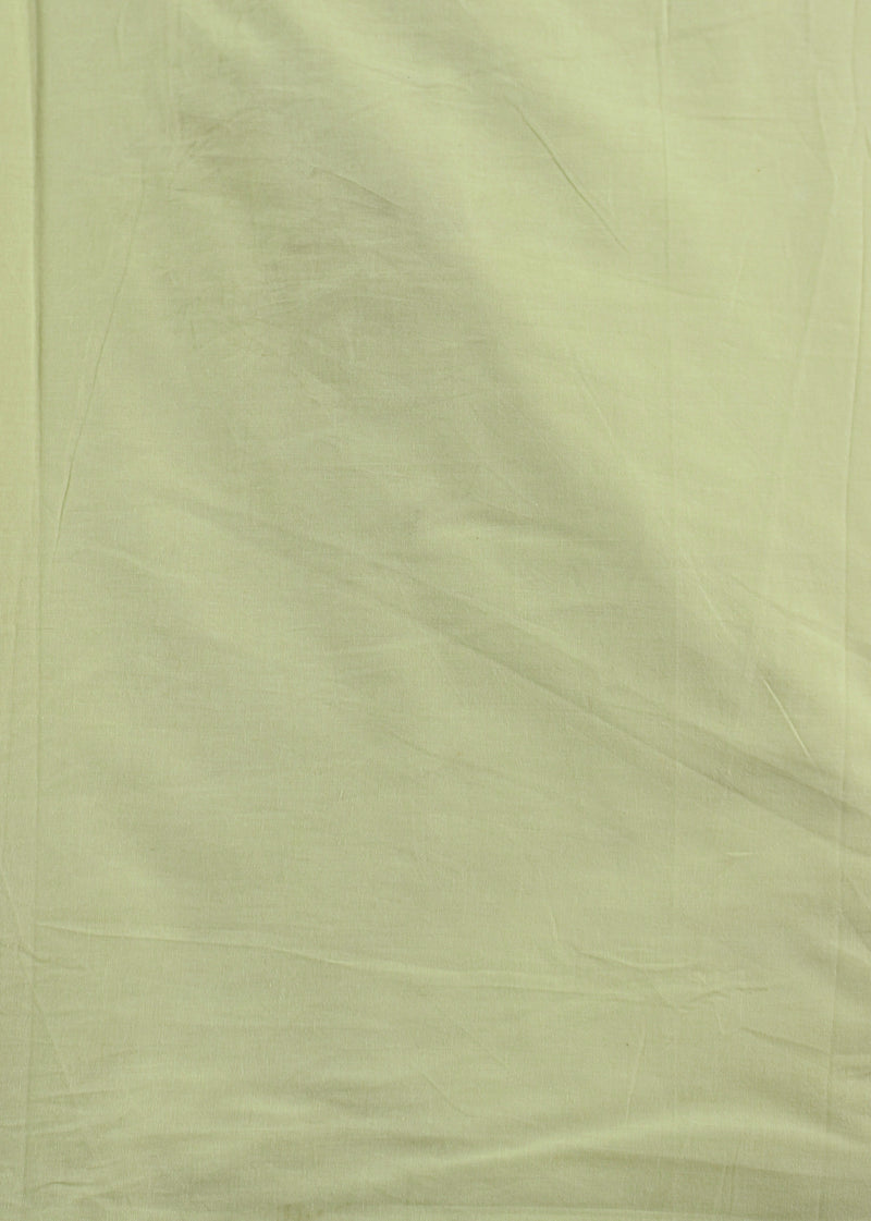 Ivory Lime Cotton Plain Dyed Fabric (4.00 Meter)