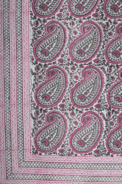 A Sea Of Rouge Hand Block Printed Cotton Bedsheet