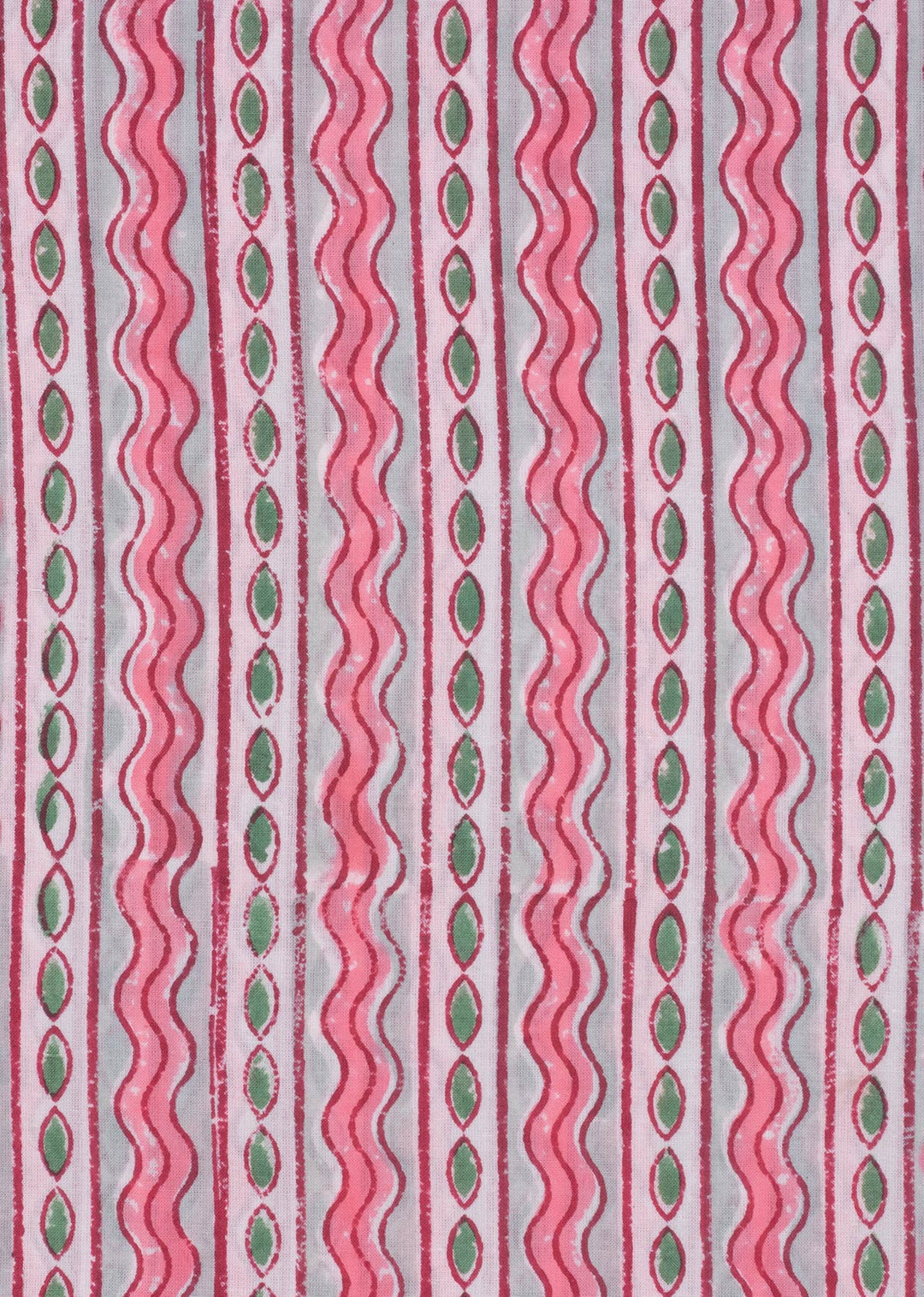 Coastal Rose Pink Cotton Hand Block Printed Fabric