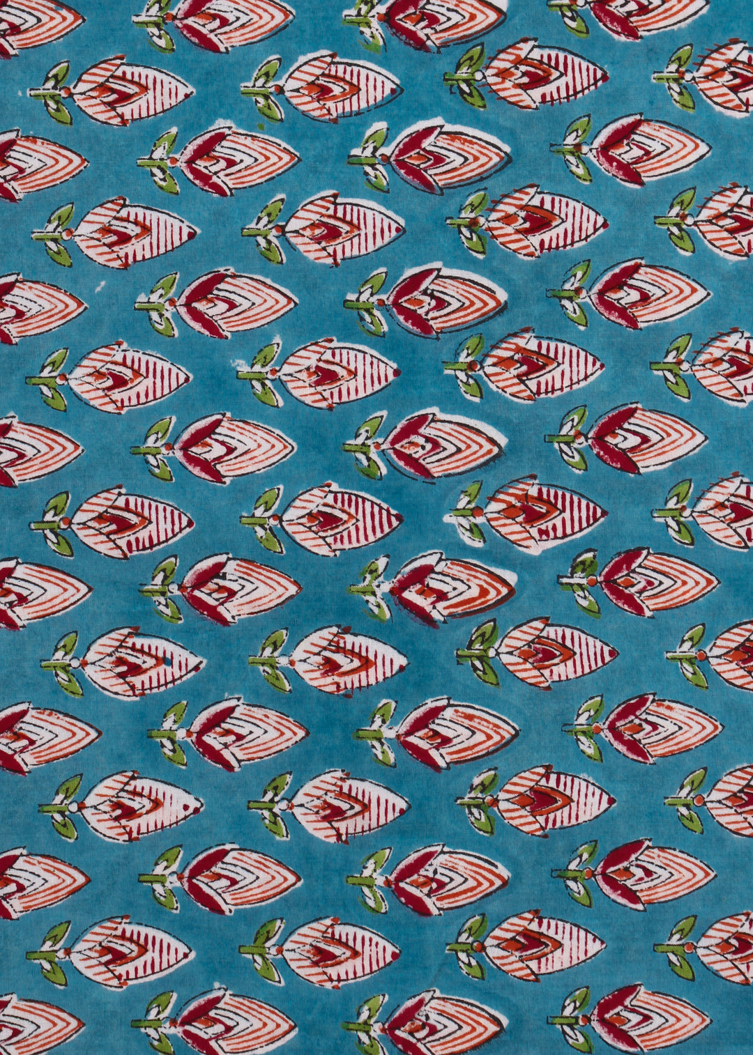 Lillybuds in the Summer Hand Block Printed Fabric