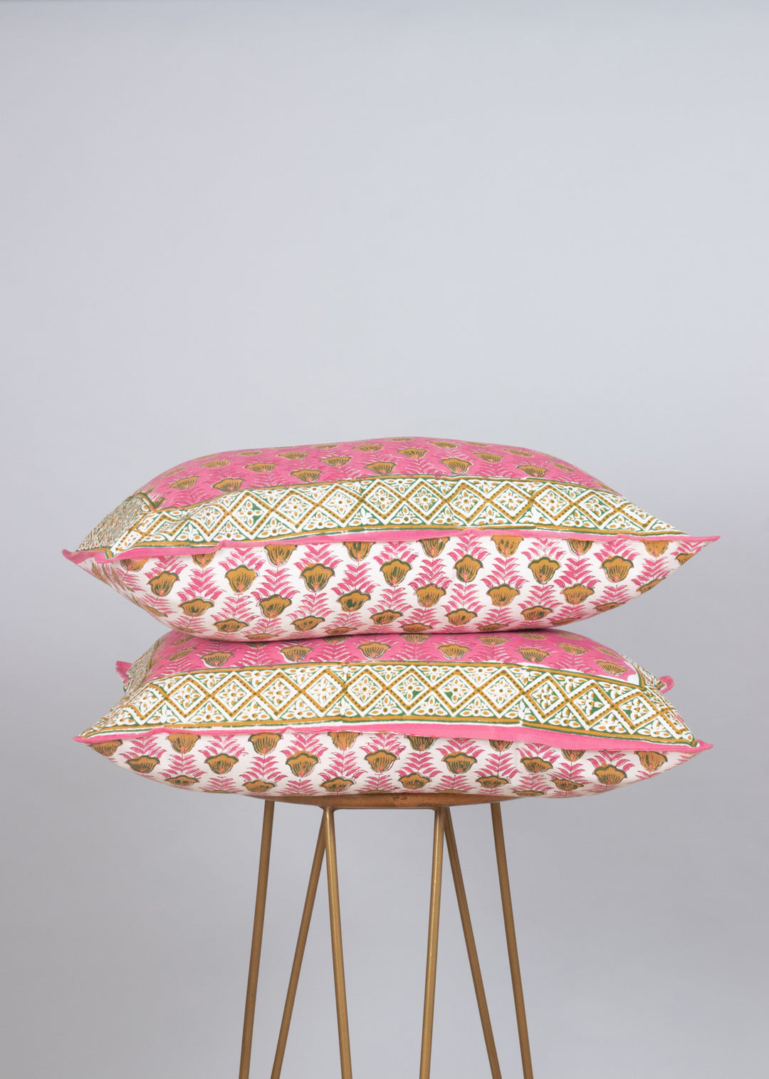 Blushing Bloom Hand Block Printed Cotton Bedsheet