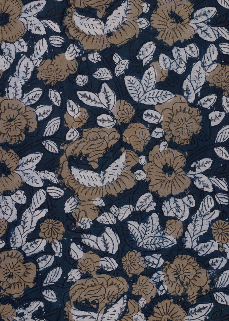 Frosted Spring Cotton Hand Block Printed Fabric (2.50 Meter)