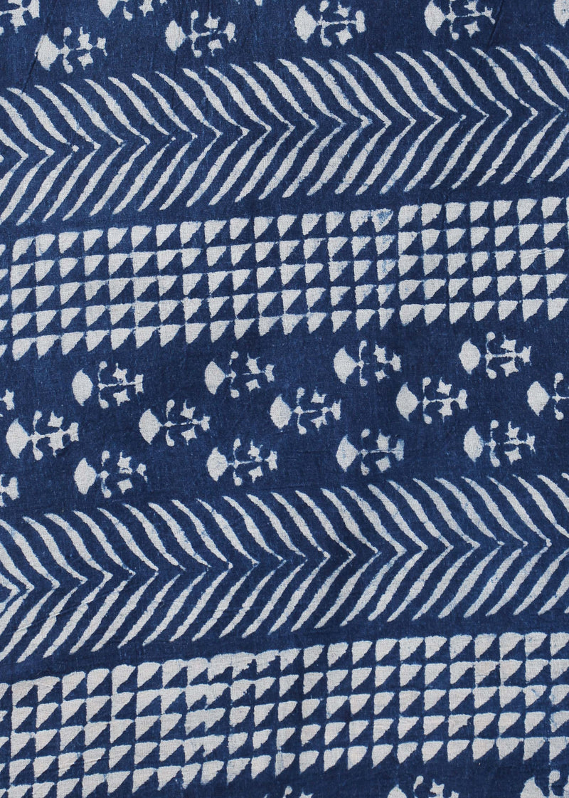 Footsteps in the Dark Cotton Hand Block Printed Fabric