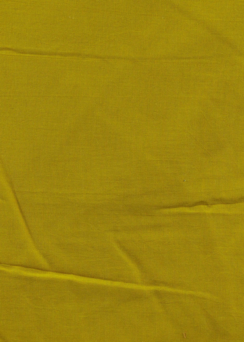 Yellow Medallion Cotton Plain Dyed Fabric