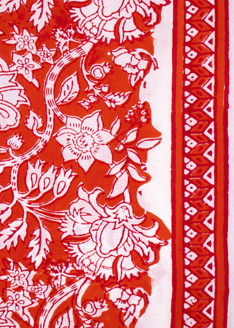 Crimson Mist Cotton Hand Block Printed Fabric
