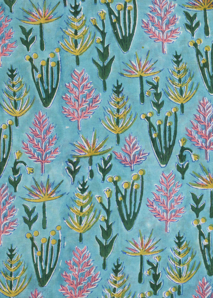 Savanna Skies Cotton Hand Block Printed Fabric