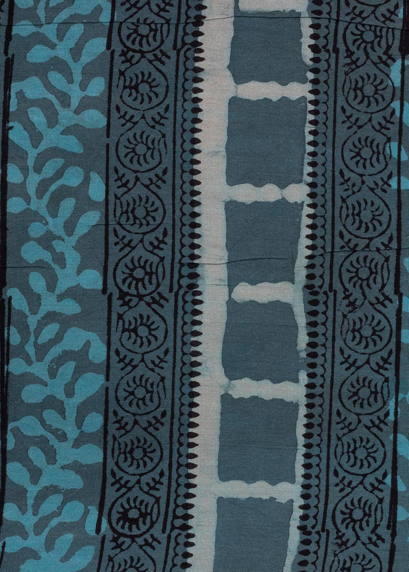 Ethereal Layers Chanderi Hand Block Printed Fabric