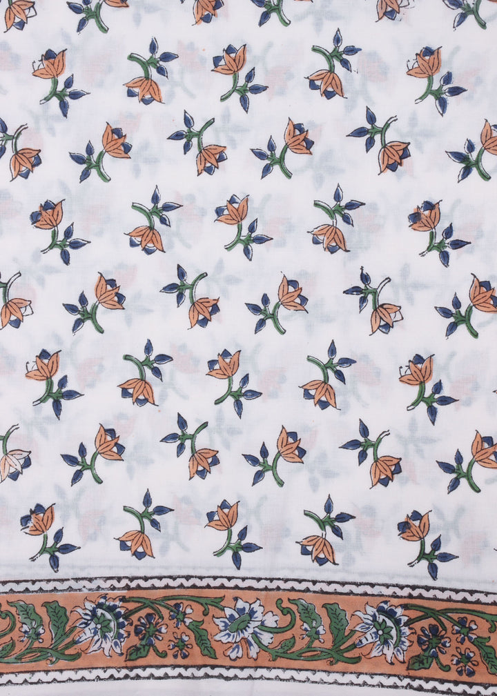 Dawn of Daisies Cotton Hand Block Printed Fabric