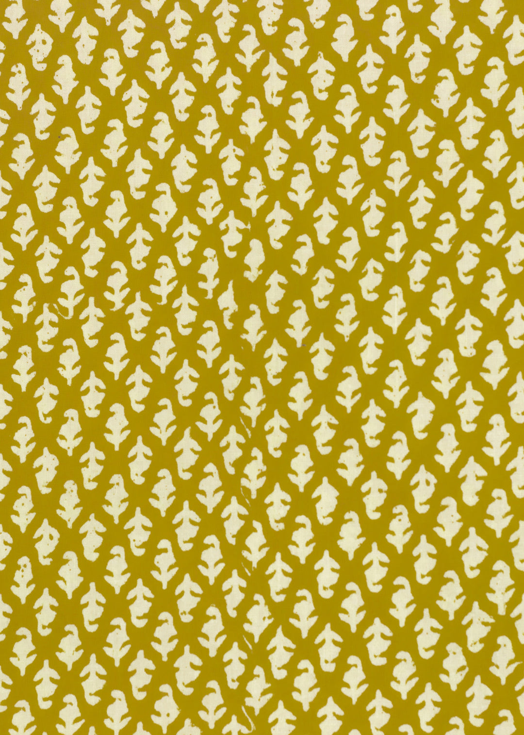 Ryes Mustard Cotton Hand Block Printed Fabric