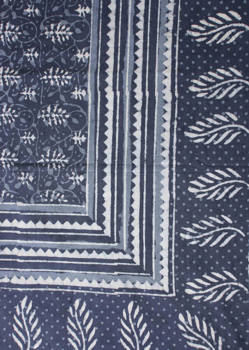 Blue Grey Of Dawn Cotton Hand Block Printed Bed Linens