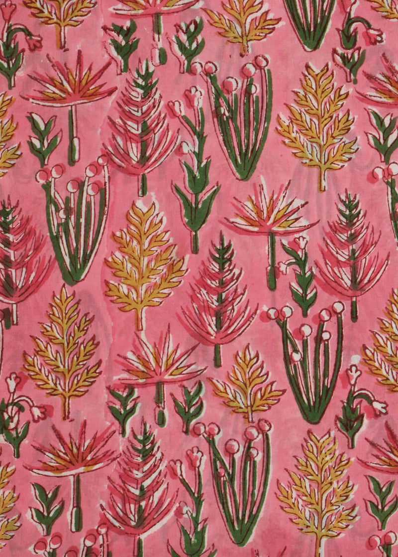Savanna Rose Cotton Hand Block Printed Fabric