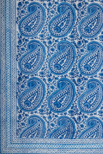 A Sea Of Sapphire Hand Block Printed Cotton Bedsheet