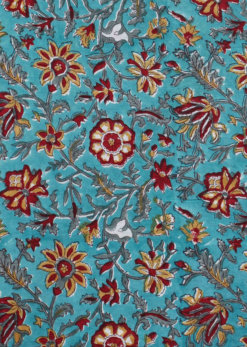 Holy Grounds Cotton Hand Block Printed Fabric