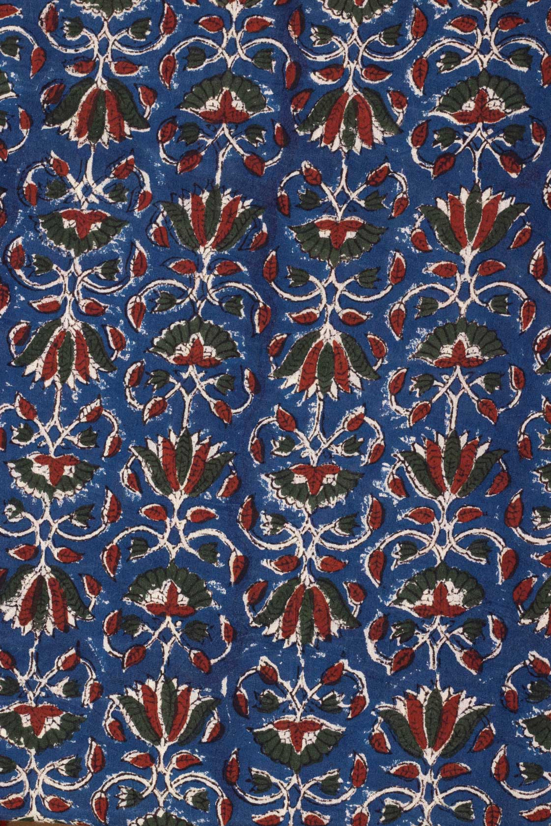 Revelation Blue Mulmul  Hand Block Printed Fabric