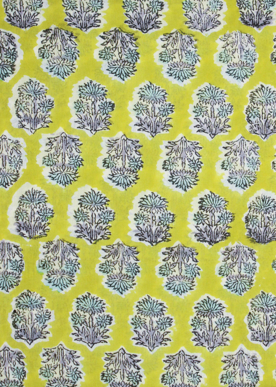 The Call for Dahlia Acid Cotton Hand Block Printed Fabric