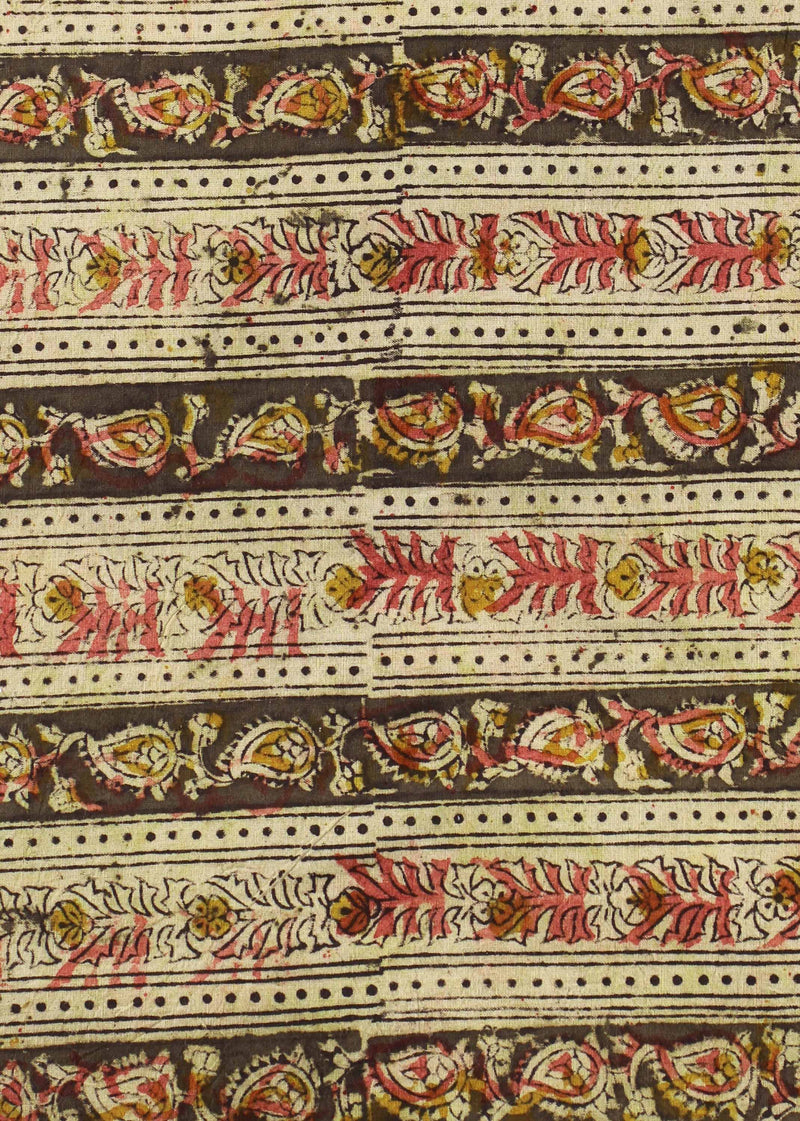 Walls of Eden Day Cotton Kalamkari Hand Block Printed Fabric