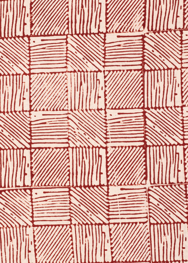 Hashed Lines Begar  Cotton Hand Block Printed Fabric