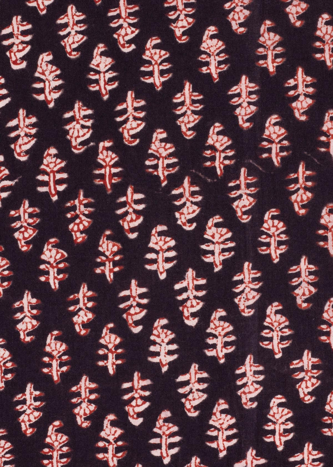 Euphony Black Cotton Hand Block Printed Fabric