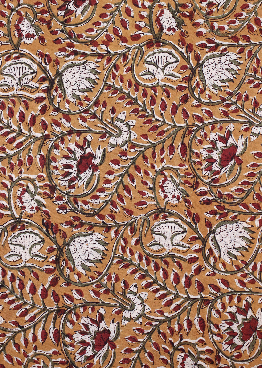 Desert Days Mustard Cotton Hand Block Printed Fabric