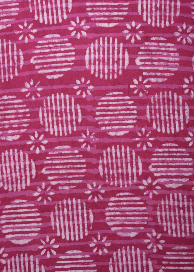 Bells and Blossoms Cotton Hand Block Printed Fabric (3.00 Meter)