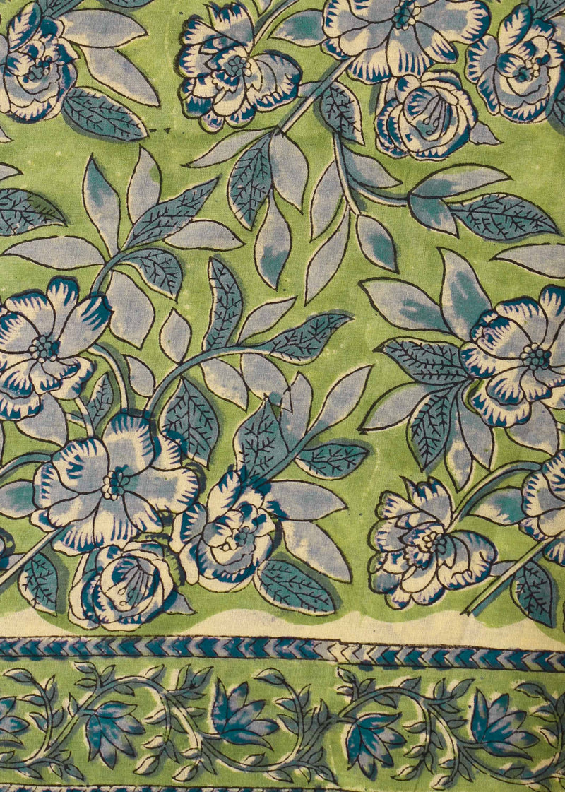 Meadows & Lores Hand Block Printed Cotton Mulmul Fabric