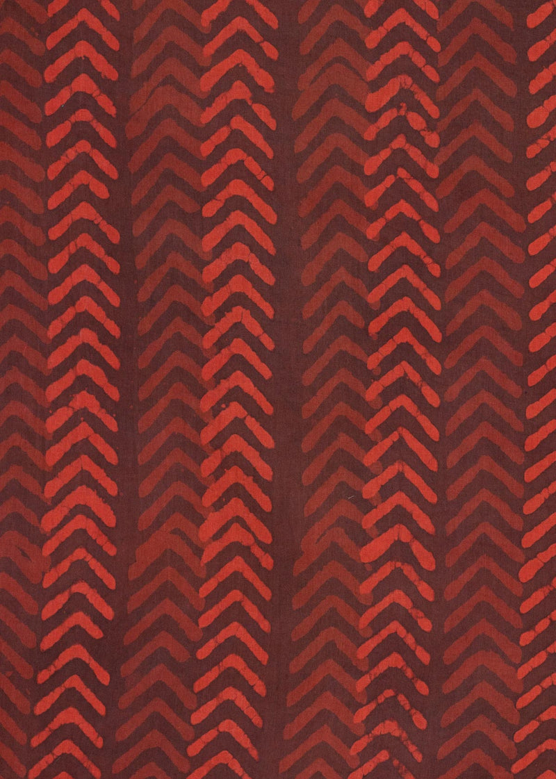 Port of Summer Crimson Mulmul Hand Block Printed Fabric (1.50 Meter)