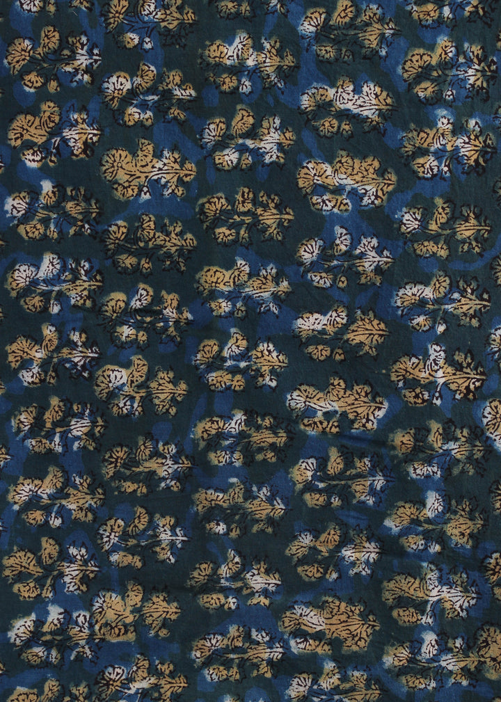 Foresta Mustard Cotton Hand Block Printed Fabric