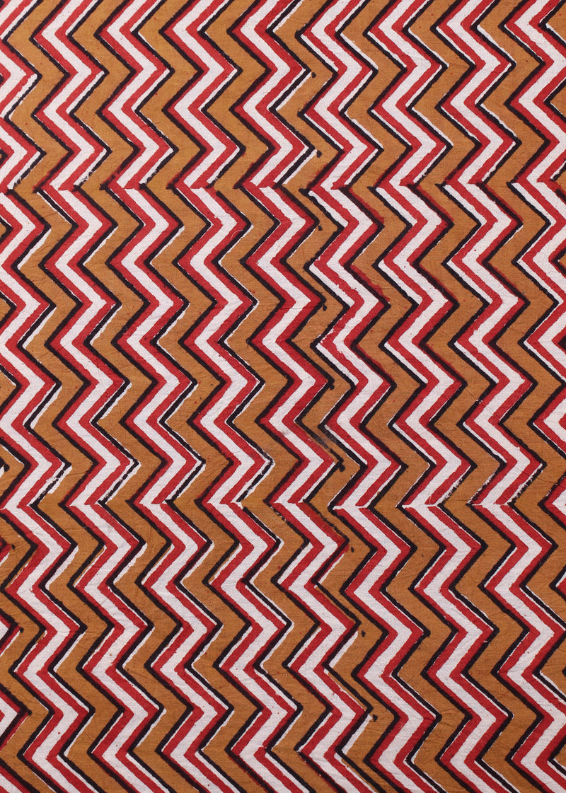 Heatwaves Cotton Hand Block Printed Fabric