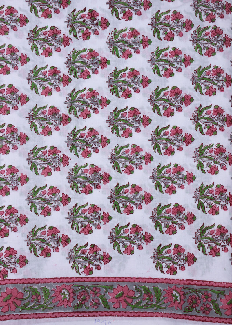 Coastal Cherries Cotton Hand Block Printed Fabric
