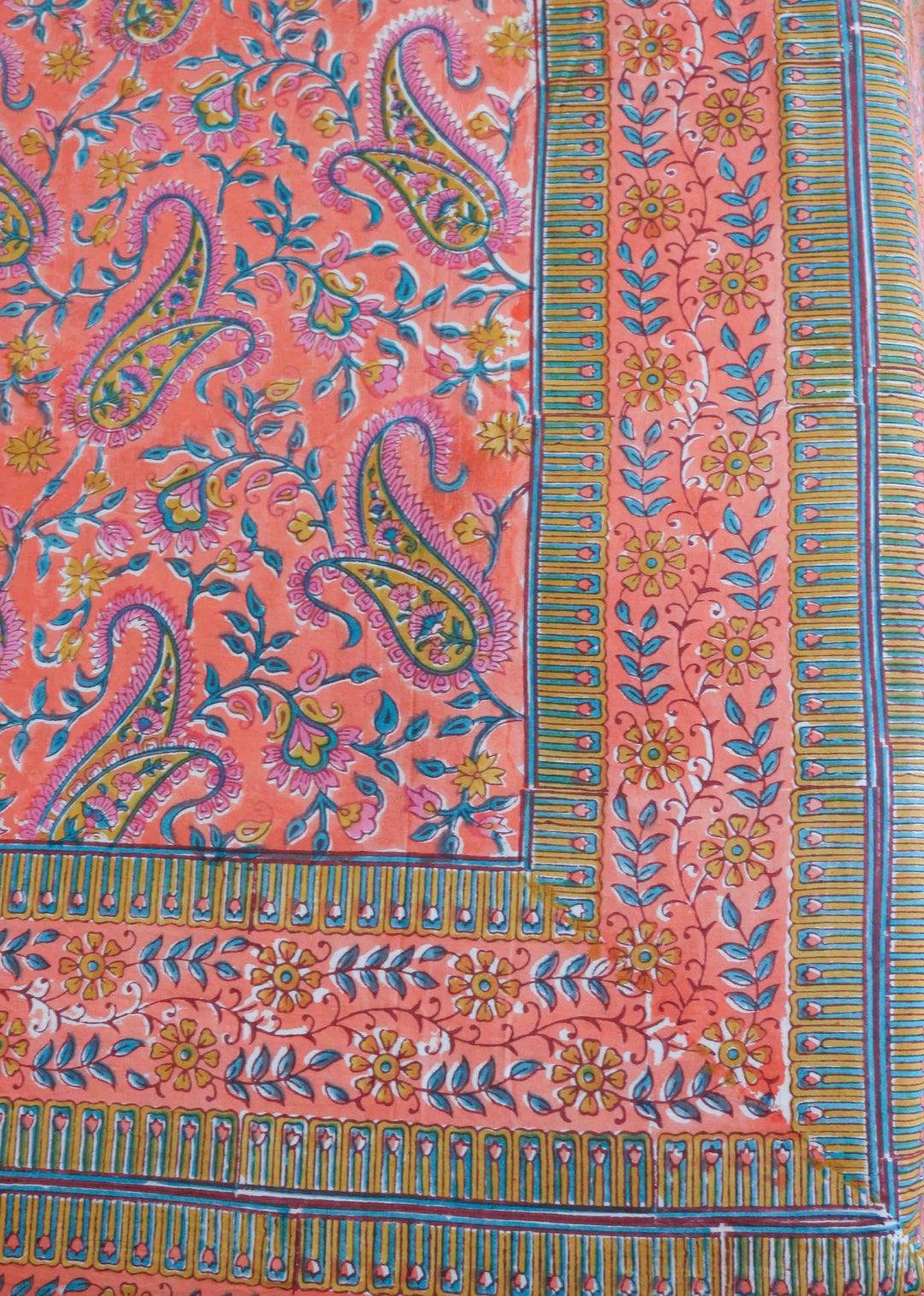 Nectarine Night Cotton Hand Block Printed Reversible Dohar