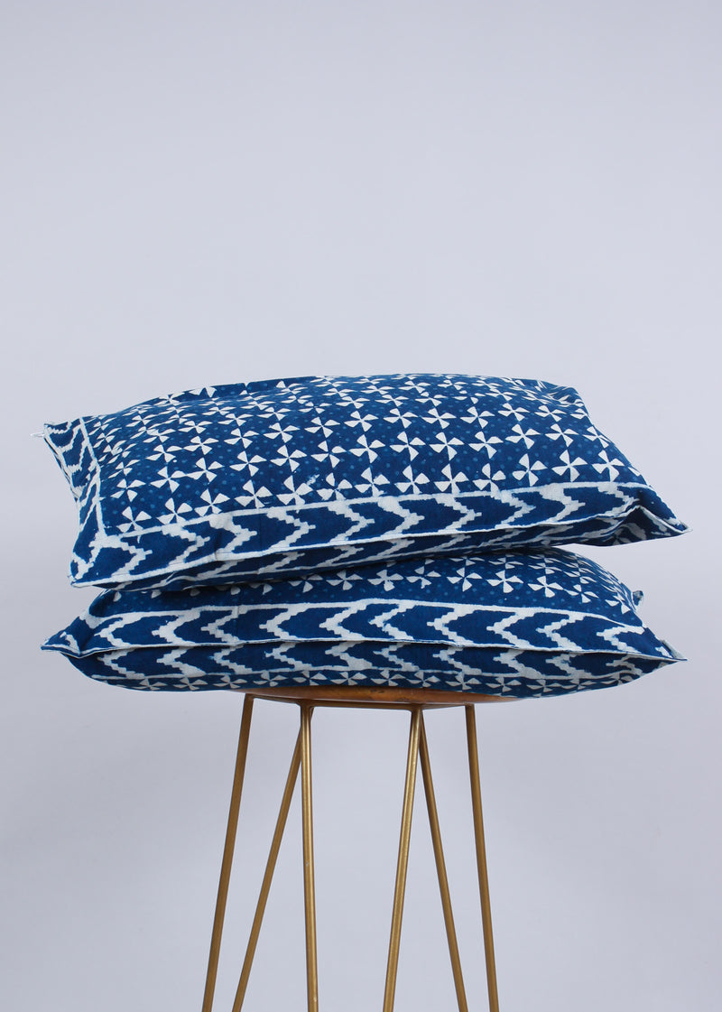 Meadowy Indigo Melodies  Cotton Hand Block Printed Bed Linens