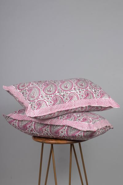 A Sea Of Rouge Hand Block Printed Cotton Bedsheet
