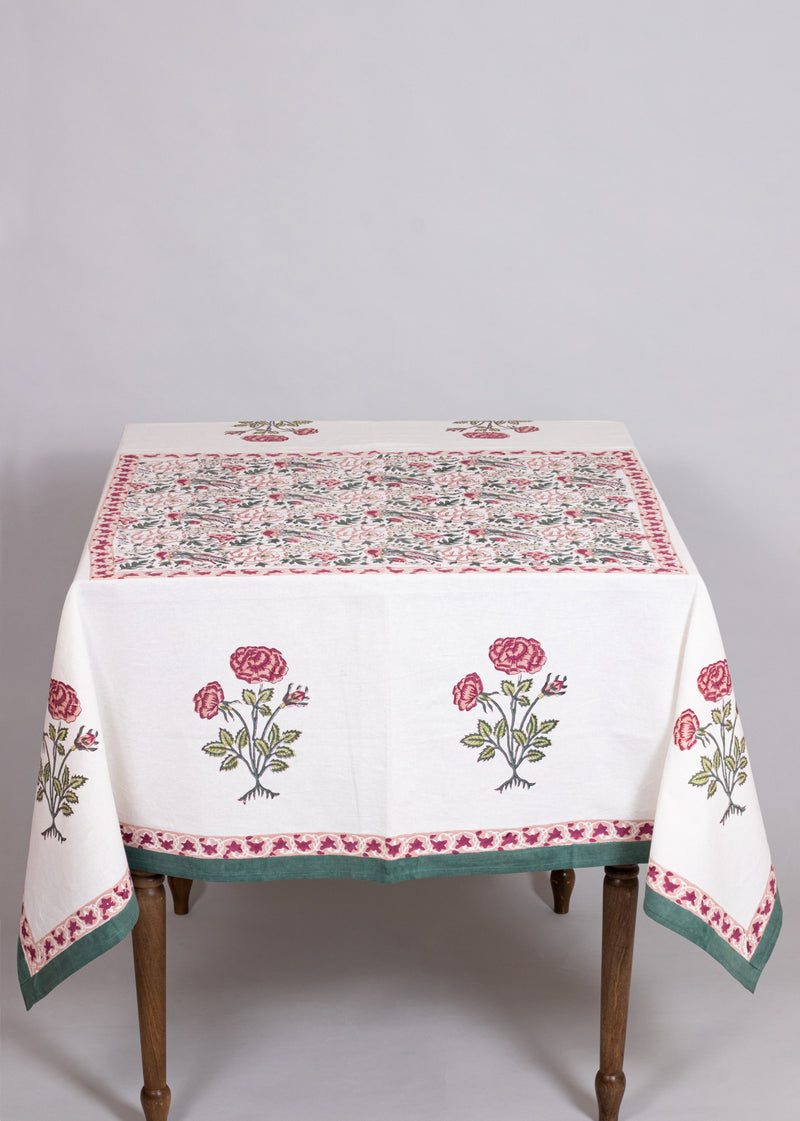Melody of Eden Hand Block Printed Table Cover