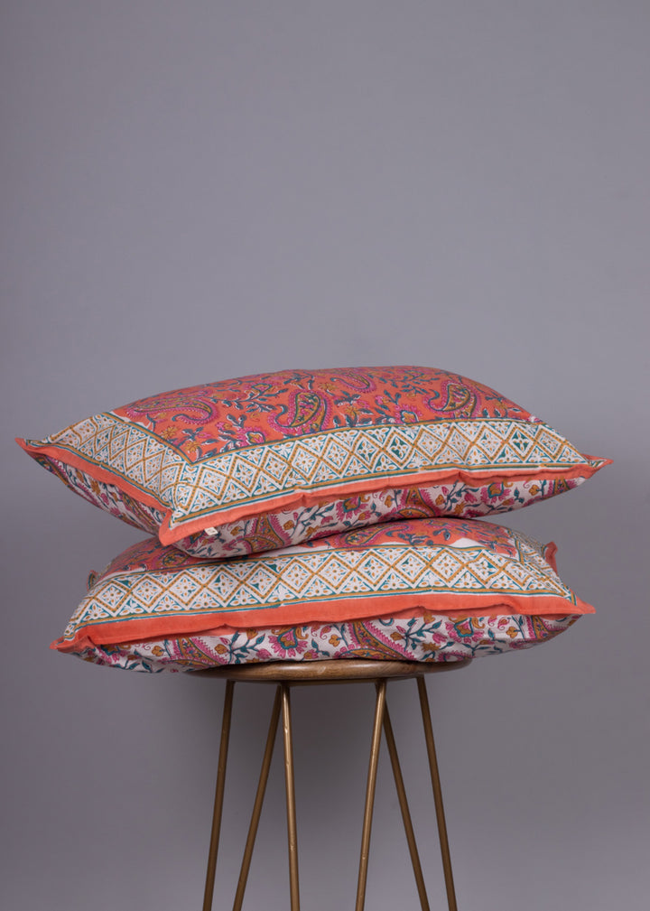 Coral Carnivals Hand Block Printed Cotton Bedsheet