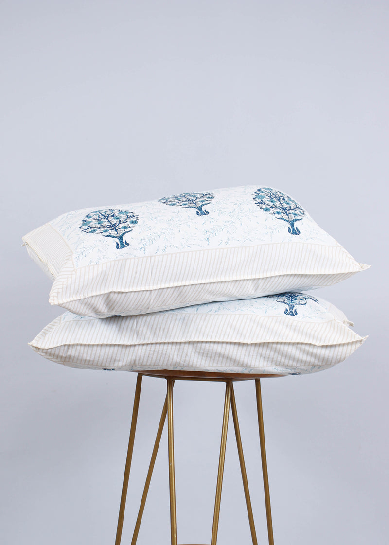 Tree of Blues Cotton Hand Block Printed Bed Linens