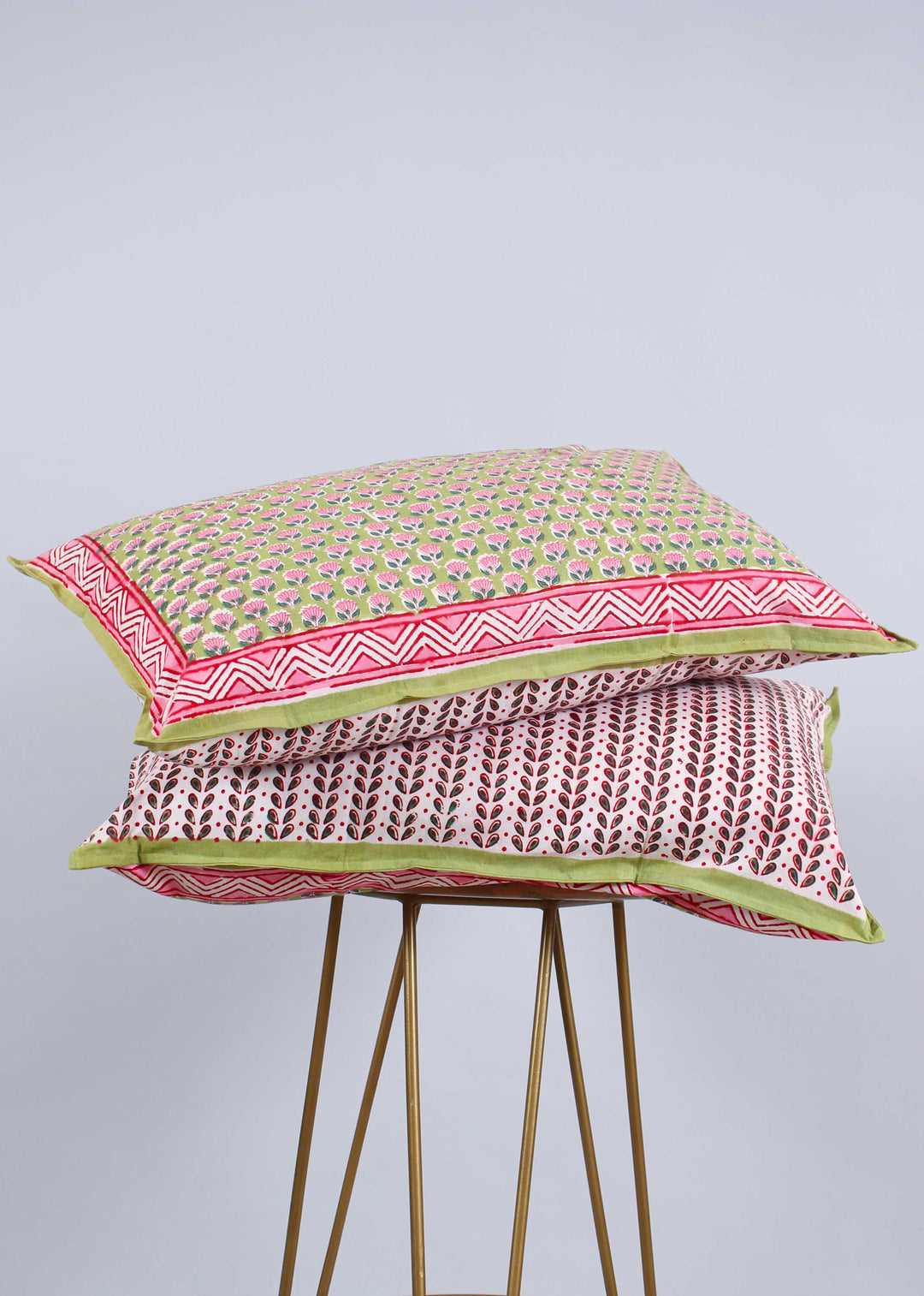 Grassland Cherry Cotton Hand Block Printed Bed Linens