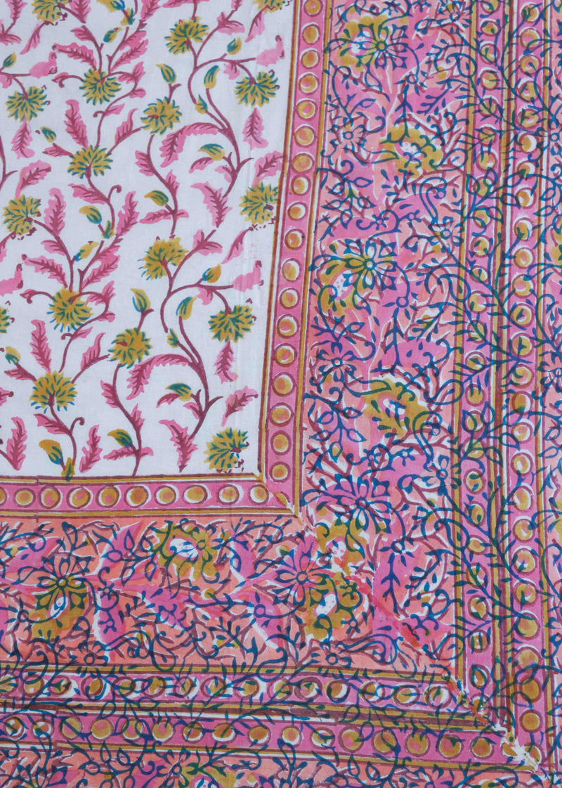 Blush & Bright Cotton Hand Block Printed Reversible Dohar