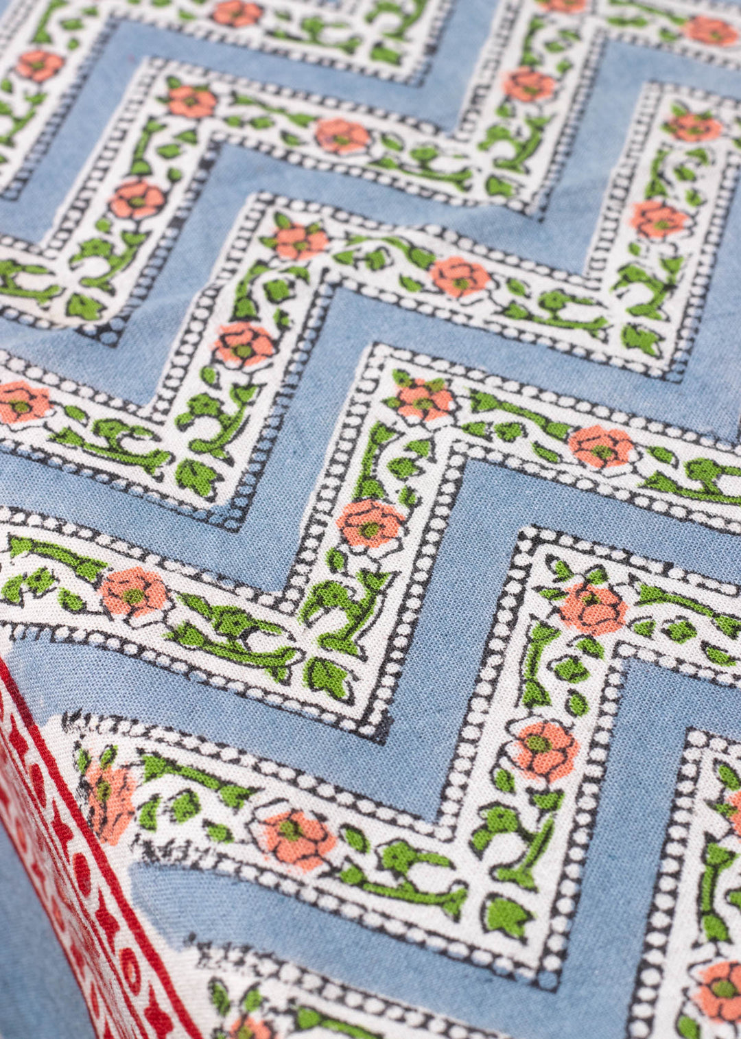 Floral Valley Hand Block Printed Table Cover