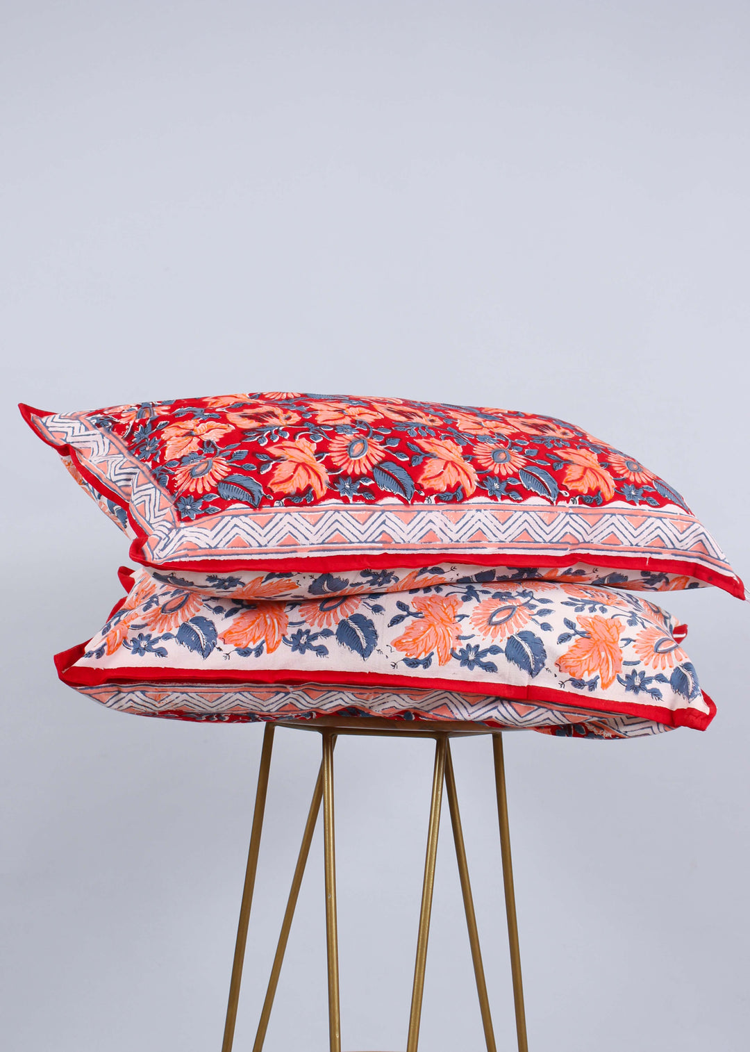 Fire Lilies Cotton Hand Block Printed Bed Linens