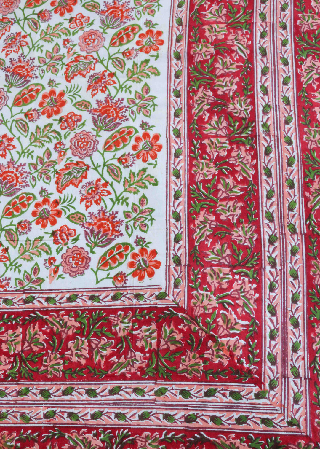 Ruby Dusk Hand Block Printed Reversible Cotton Dohar