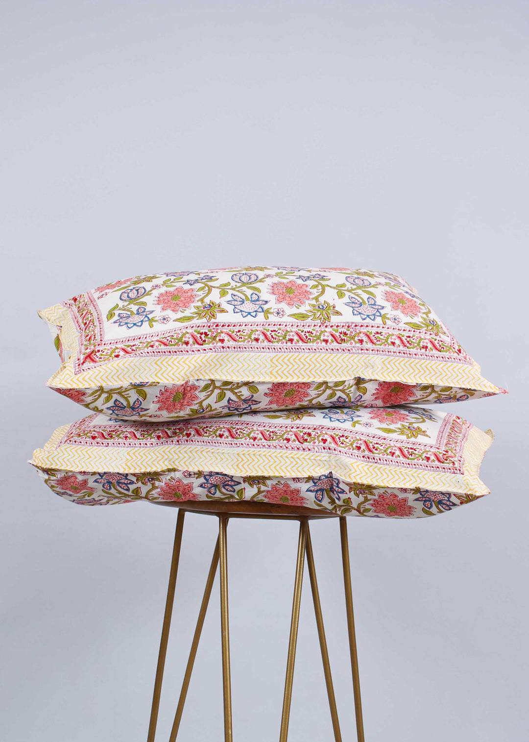 Violin Vines Cotton Hand Block Printed Bed Linens