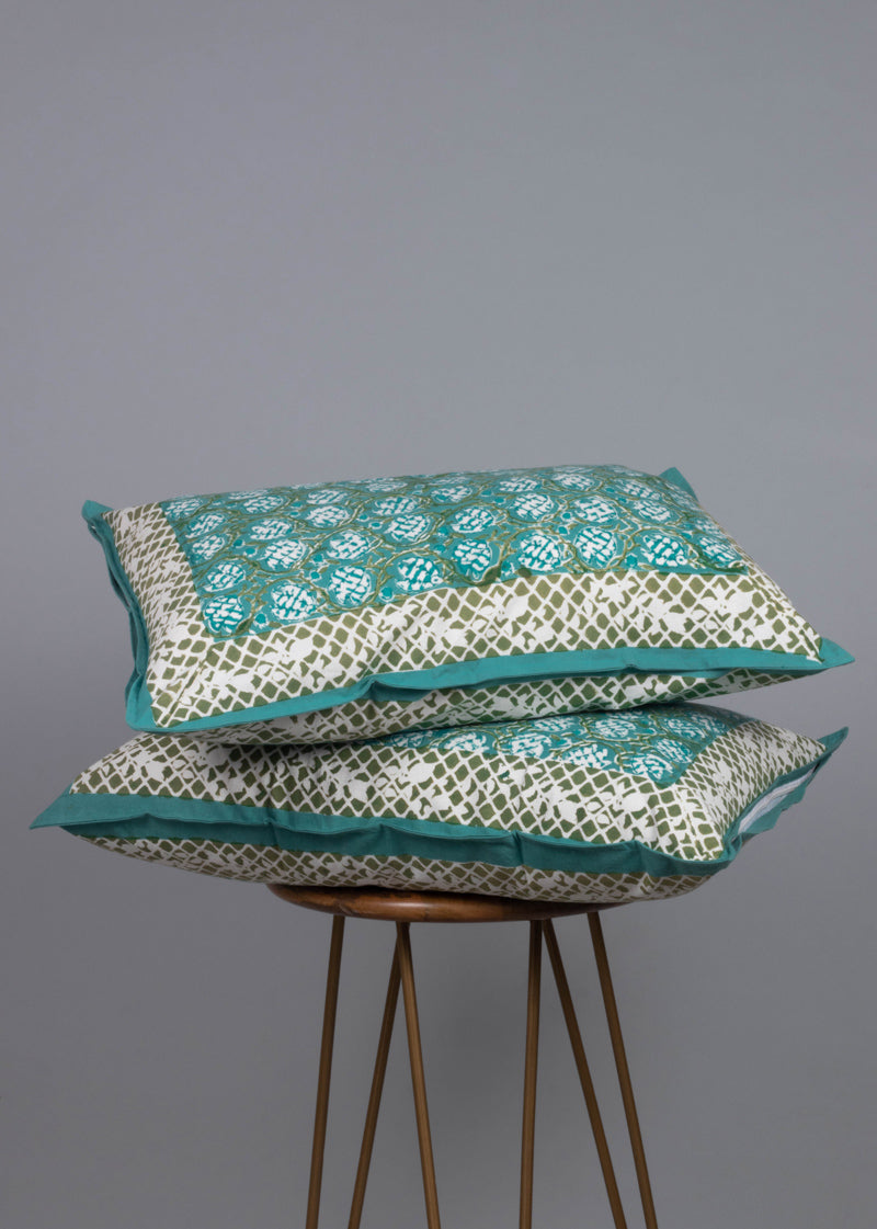 Aquatic Haven Hand Block Printed Cotton Bedsheet