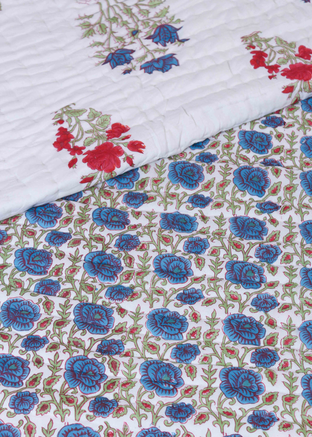 Gemstone Highs Cotton Hand Block Printed Bed Quilt