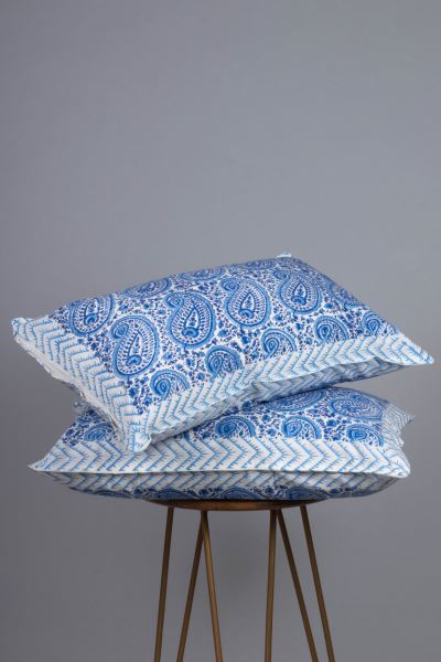A Sea Of Sapphire Hand Block Printed Cotton Bedsheet