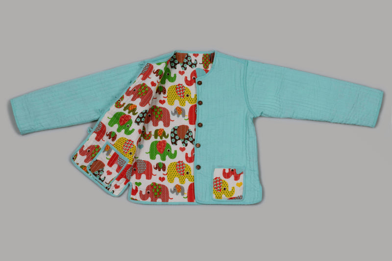 Cotton Quilted Adventure Land Reversible Hand Block Print Kid&