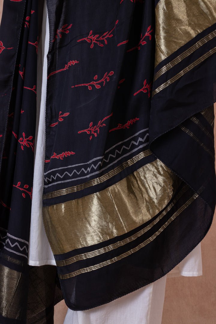 Osier Cotton Hand Block Printed Dupatta