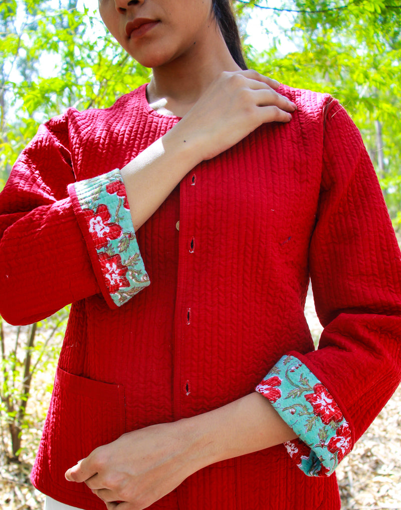 Cotton Quilted Salvation Reversible Hand Block Print Women’s Jacket
