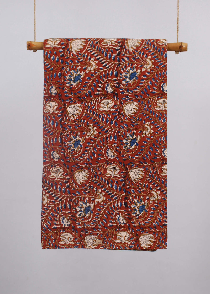 Desert Days Red Cotton Hand Block Printed Fabric