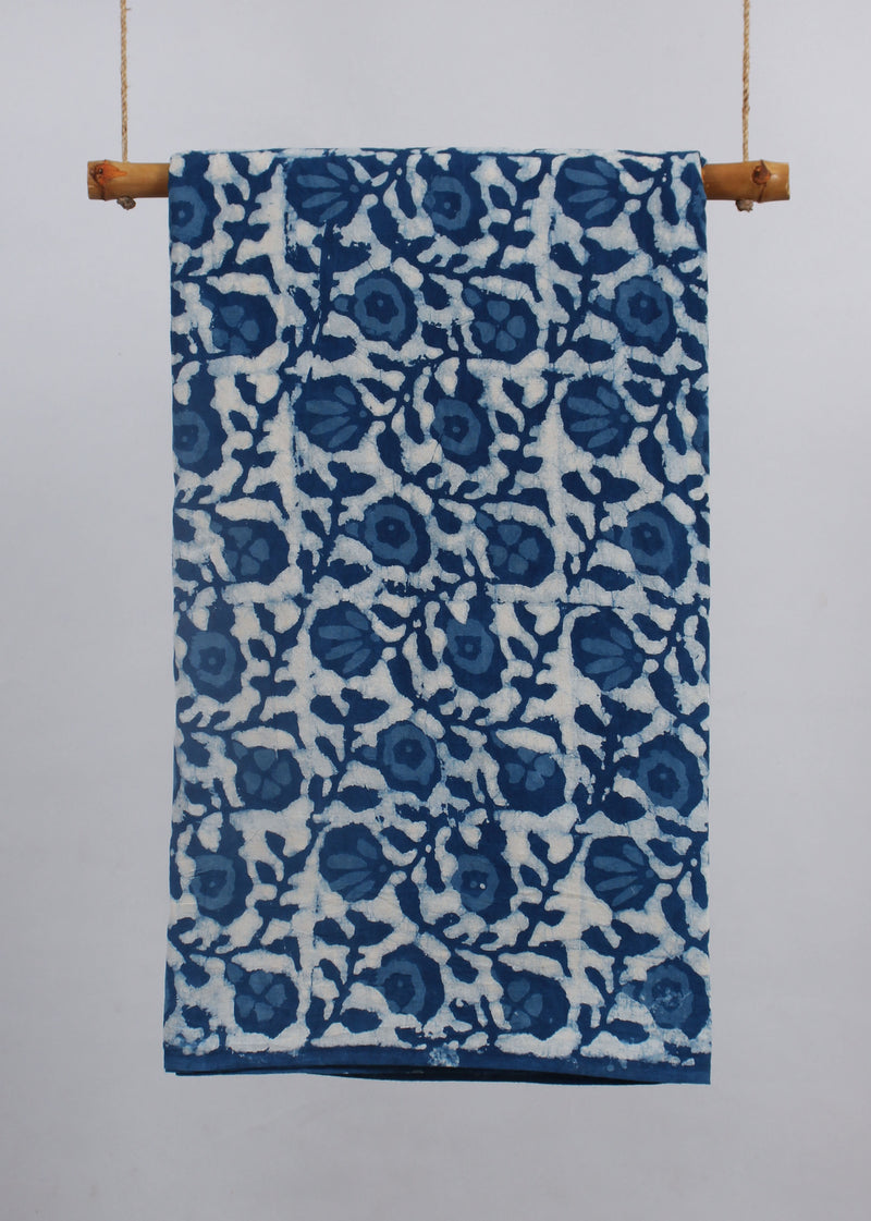 Bellvine Romance Cotton Hand Block Printed Fabric (1.00 Meter)